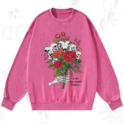 Purplehecate I Can Buy Myself Flowers Washed Sweatshirt