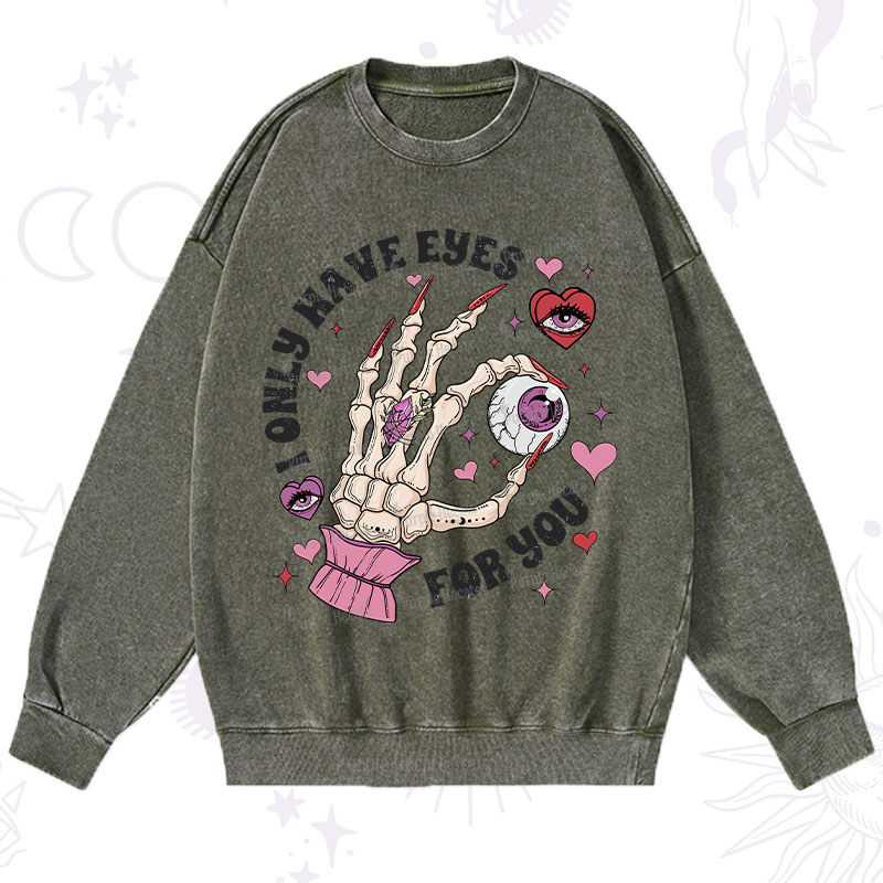 Purplehecate I Only Have Eyes For You Washed Sweatshirt