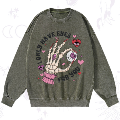 Purplehecate I Only Have Eyes For You Washed Sweatshirt