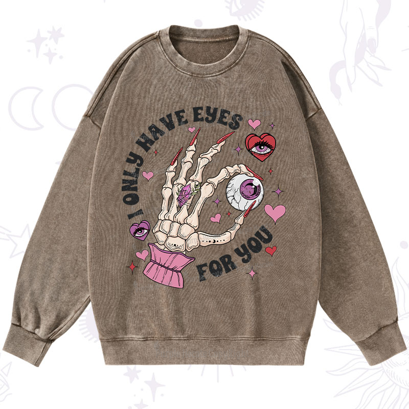 Purplehecate I Only Have Eyes For You Washed Sweatshirt