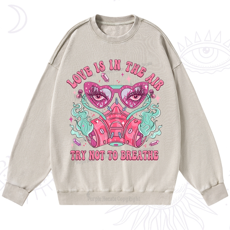 Purplehecate Love Is In The Air Try Not To Breath Washed Sweatshirt