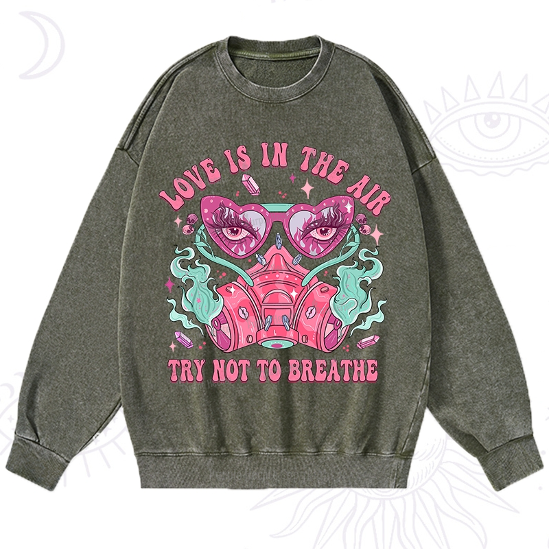 Purplehecate Love Is In The Air Try Not To Breath Washed Sweatshirt