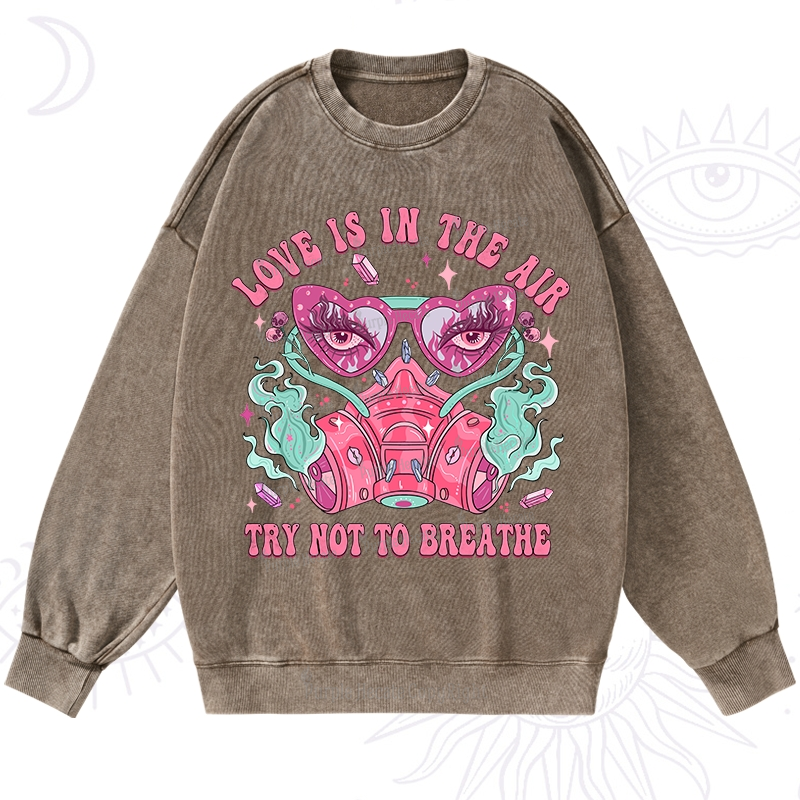 Purplehecate Love Is In The Air Try Not To Breath Washed Sweatshirt