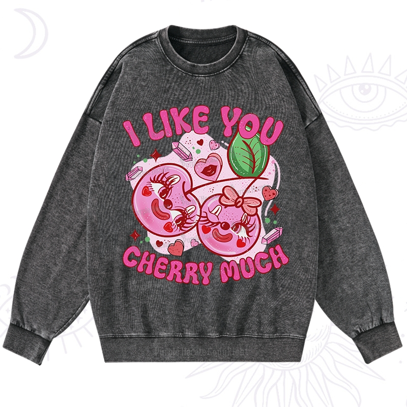 Purplehecate I Like You Cherry Much Washed Sweatshirt