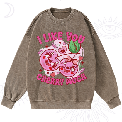 Purplehecate I Like You Cherry Much Washed Sweatshirt