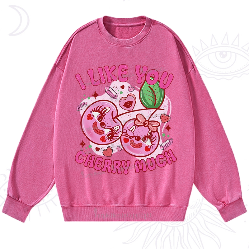 Purplehecate I Like You Cherry Much Washed Sweatshirt