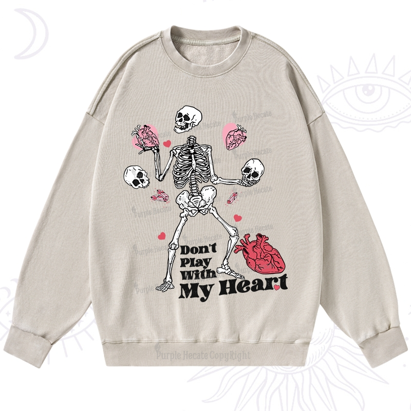 Purplehecate Don't Play With My Heart Washed Sweatshirt