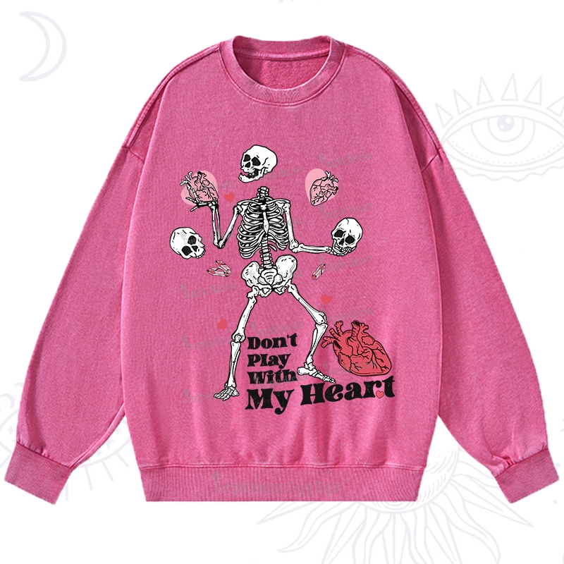 Purplehecate Don't Play With My Heart Washed Sweatshirt