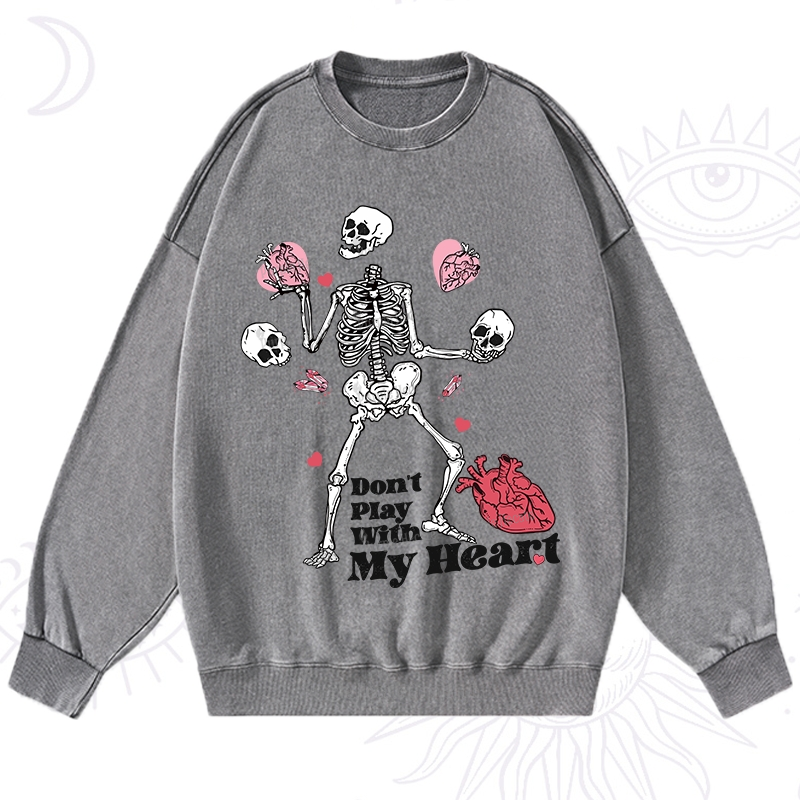 Purplehecate Don't Play With My Heart Washed Sweatshirt