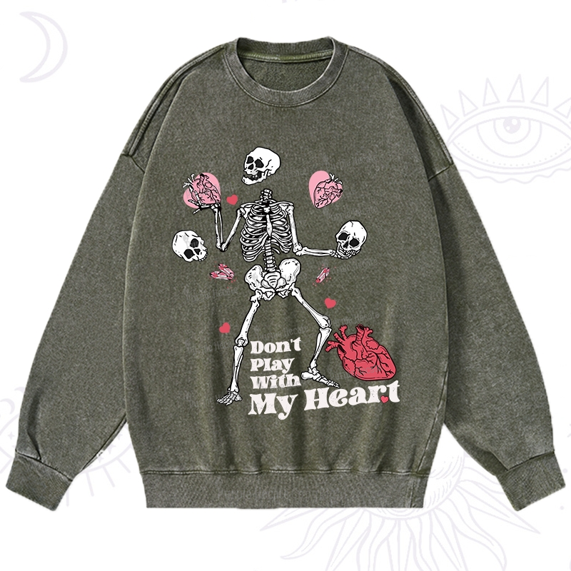Purplehecate Don't Play With My Heart Washed Sweatshirt