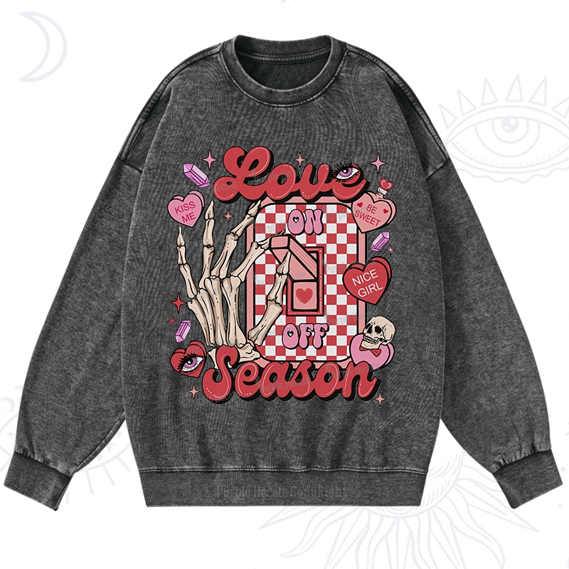 Purplehecate Love On Or Off Washed Sweatshirt