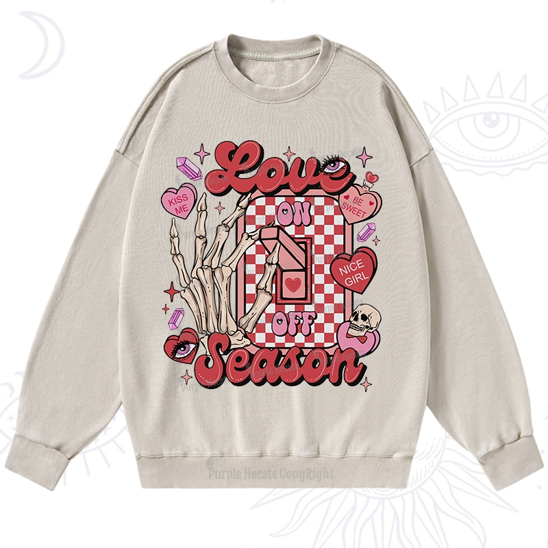 Purplehecate Love On Or Off Washed Sweatshirt