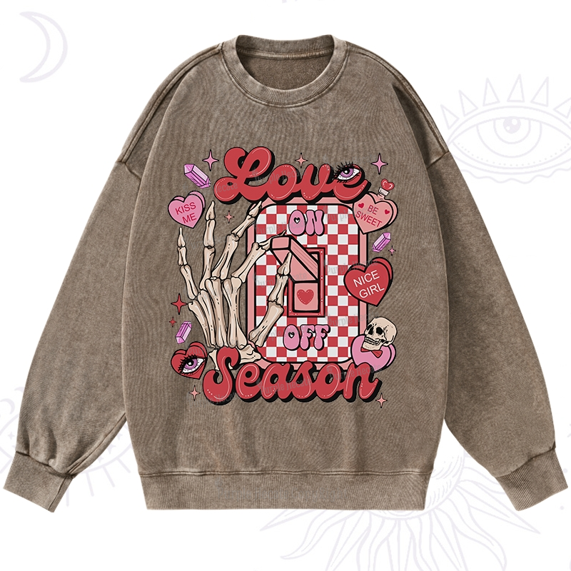 Purplehecate Love On Or Off Washed Sweatshirt
