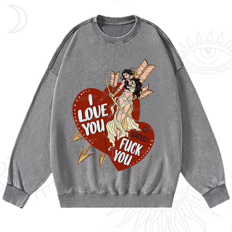 Purplehecate Love But Not Really Washed Sweatshirt