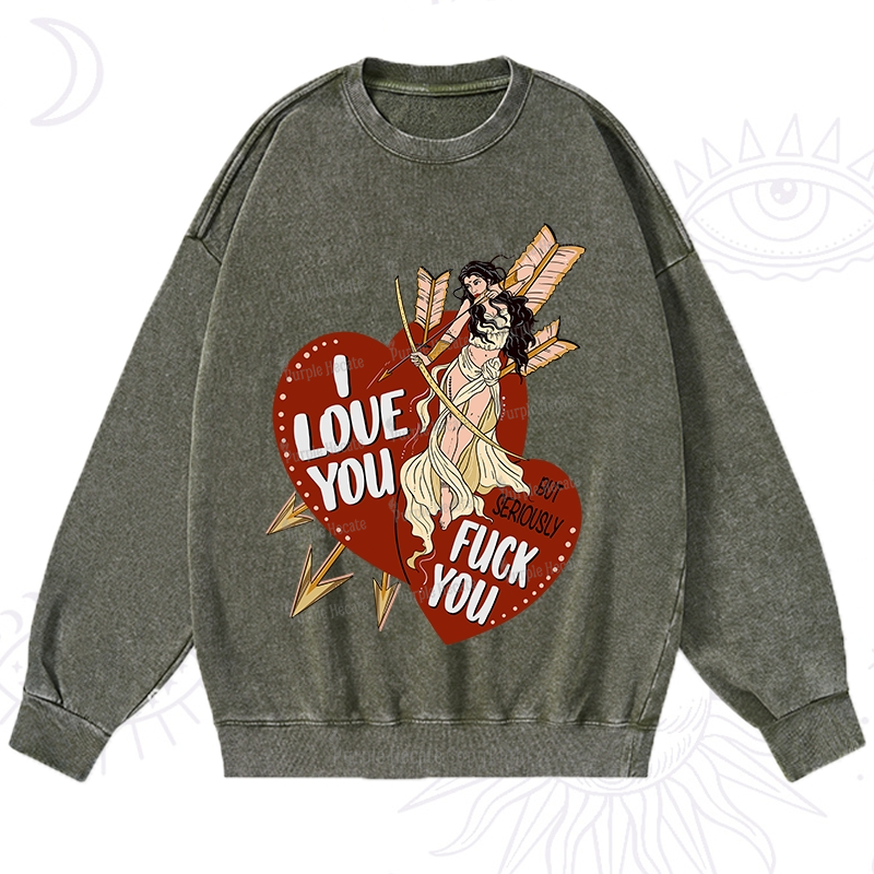 Purplehecate Love But Not Really Washed Sweatshirt