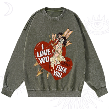 Purplehecate Love But Not Really Washed Sweatshirt