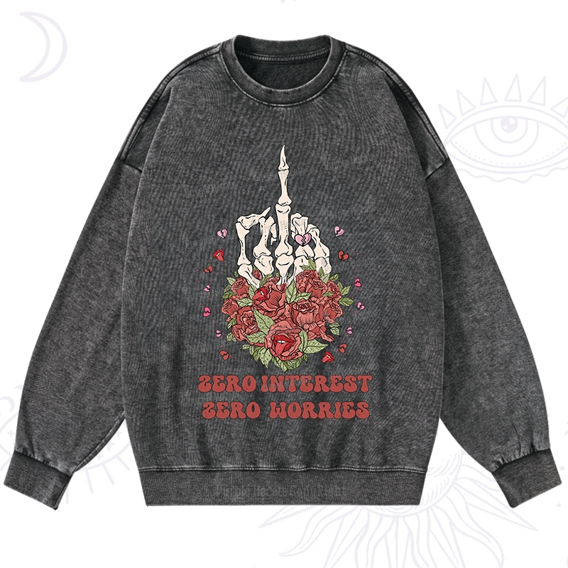 Purplehecate Zero Interest Zero Worries Washed Sweatshirt