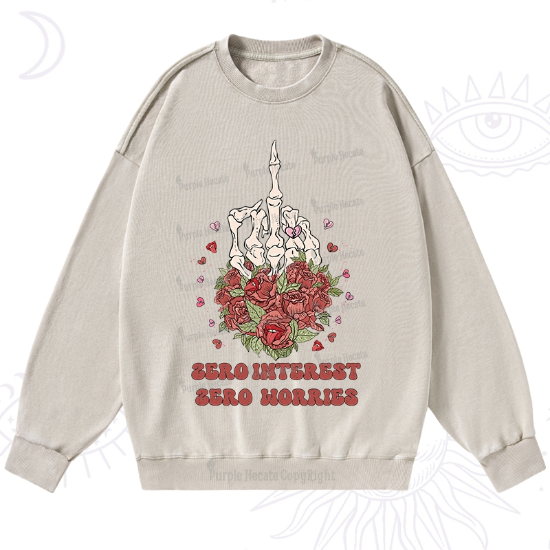 Purplehecate Zero Interest Zero Worries Washed Sweatshirt