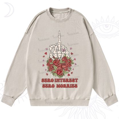 Purplehecate Zero Interest Zero Worries Washed Sweatshirt