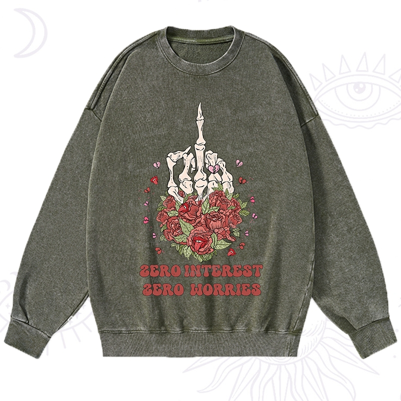 Purplehecate Zero Interest Zero Worries Washed Sweatshirt