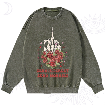 Purplehecate Zero Interest Zero Worries Washed Sweatshirt