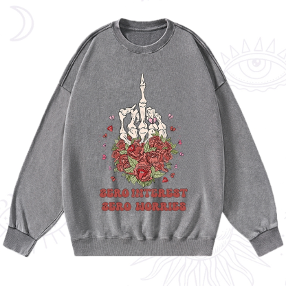 Purplehecate Zero Interest Zero Worries Washed Sweatshirt