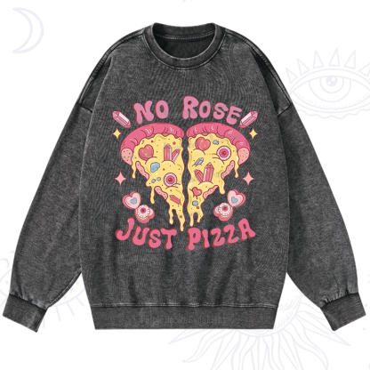 Purplehecate No Rose Just Pizza Washed Sweatshirt