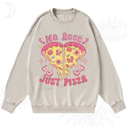 Purplehecate No Rose Just Pizza Washed Sweatshirt