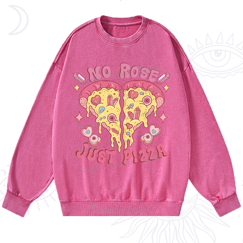 Purplehecate No Rose Just Pizza Washed Sweatshirt