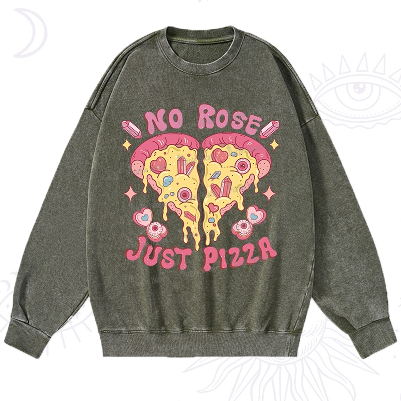 Purplehecate No Rose Just Pizza Washed Sweatshirt