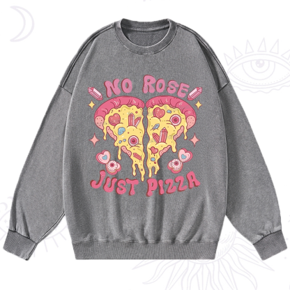 Purplehecate No Rose Just Pizza Washed Sweatshirt