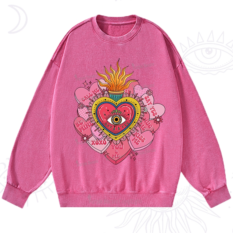 Purplehecate The Eye of the Heart Valentine Washed Sweatshirt