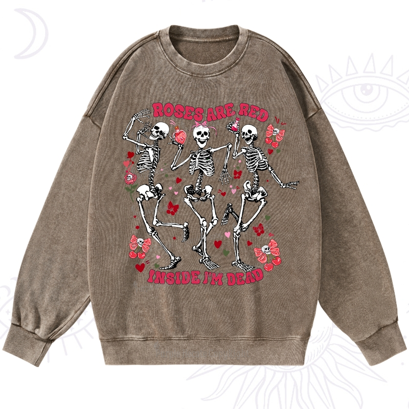 Purplehecate Roses Are Red Valentine Washed Sweatshirt