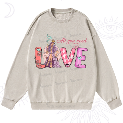 Purplehecate All You Need Is Valentine Washed Sweatshirt