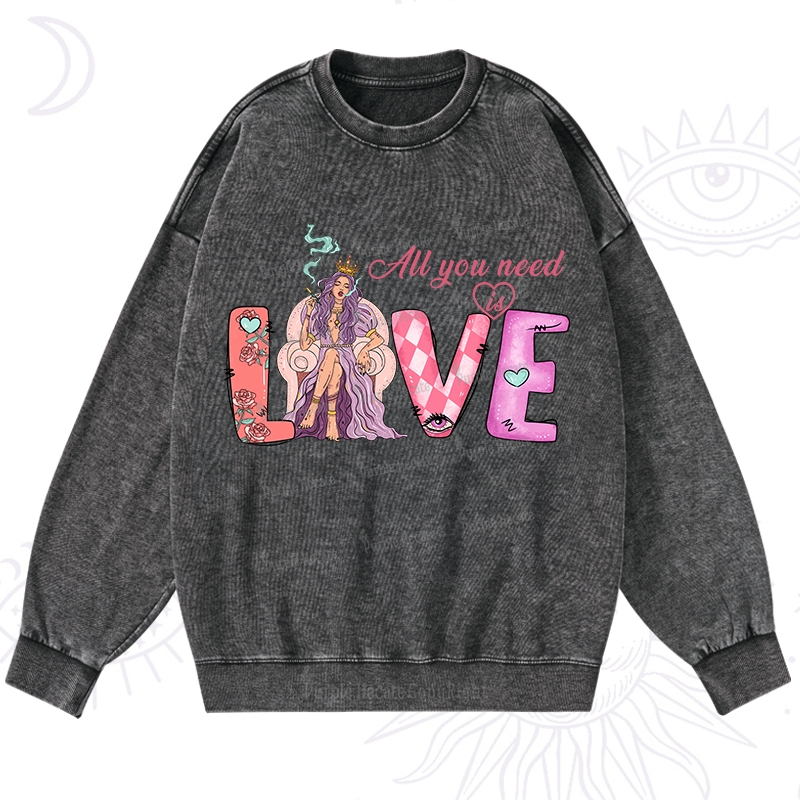 Purplehecate All You Need Is Valentine Washed Sweatshirt