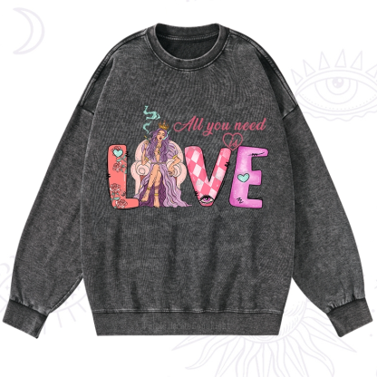 Purplehecate All You Need Is Valentine Washed Sweatshirt