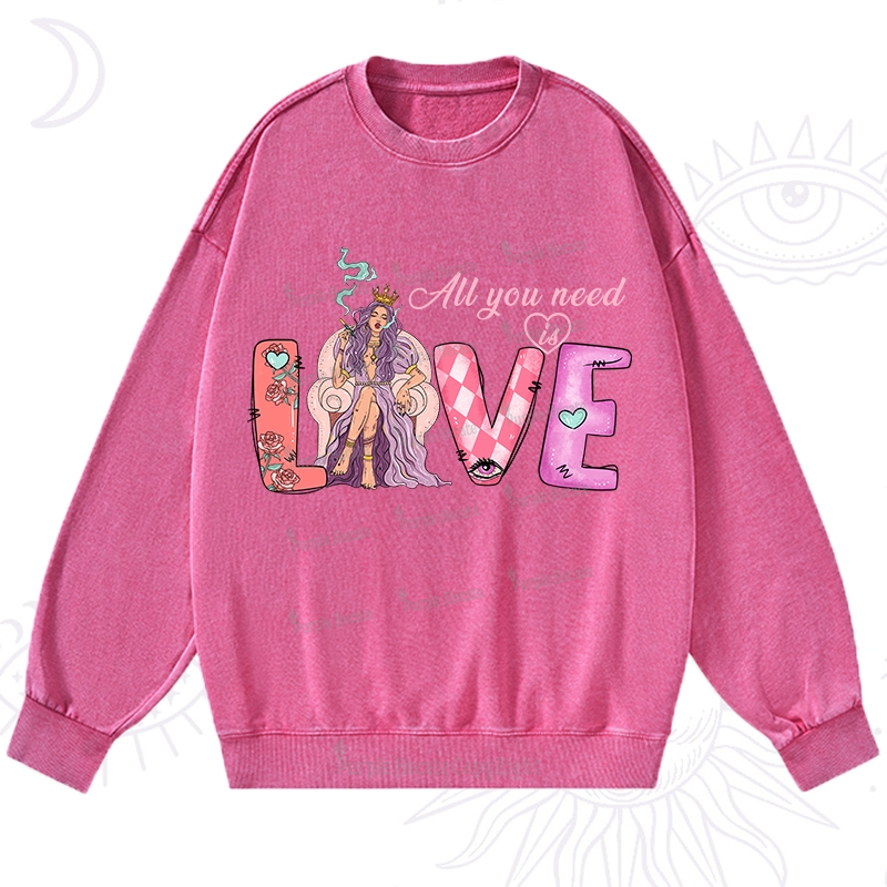 Purplehecate All You Need Is Valentine Washed Sweatshirt