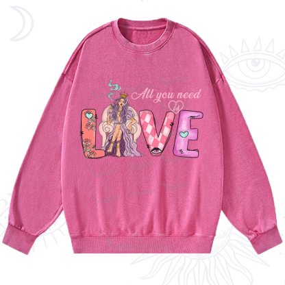 Purplehecate All You Need Is Valentine Washed Sweatshirt
