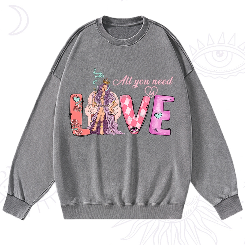 Purplehecate All You Need Is Valentine Washed Sweatshirt