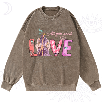 Purplehecate All You Need Is Valentine Washed Sweatshirt