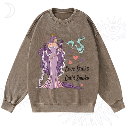 Purplehecate Love Stinks Let's Smoke Valentine Washed Sweatshirt