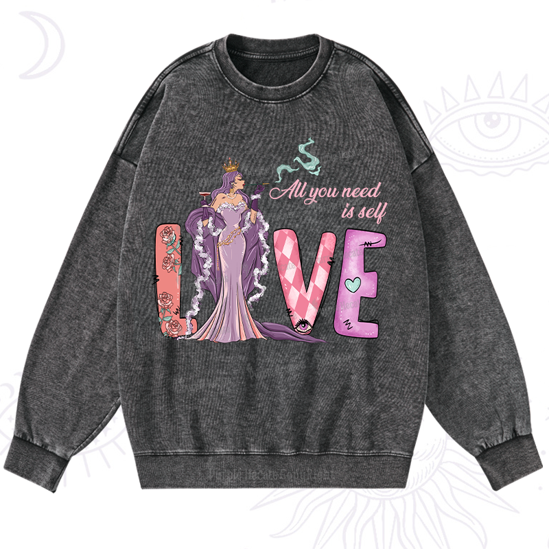 Purplehecate All You Need Is Self Valentine Washed Sweatshirt