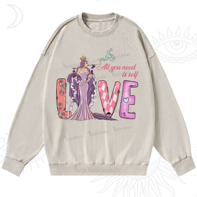 Purplehecate All You Need Is Self Valentine Washed Sweatshirt