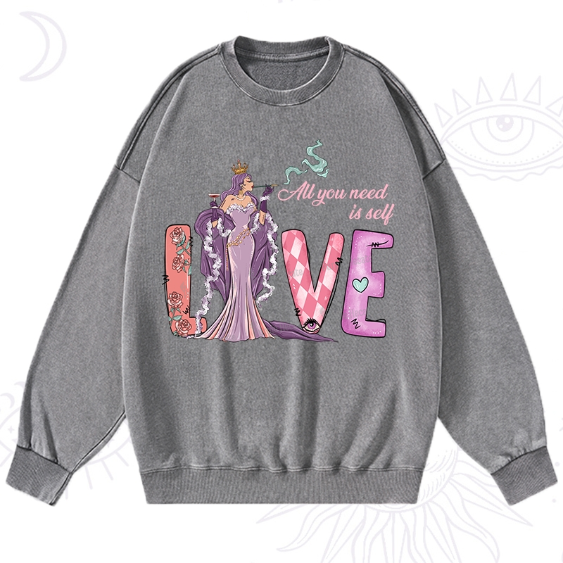 Purplehecate All You Need Is Self Valentine Washed Sweatshirt