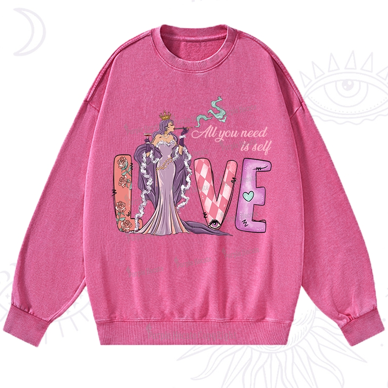 Purplehecate All You Need Is Self Valentine Washed Sweatshirt