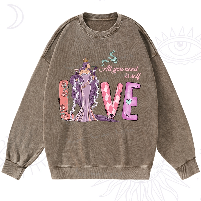 Purplehecate All You Need Is Self Valentine Washed Sweatshirt