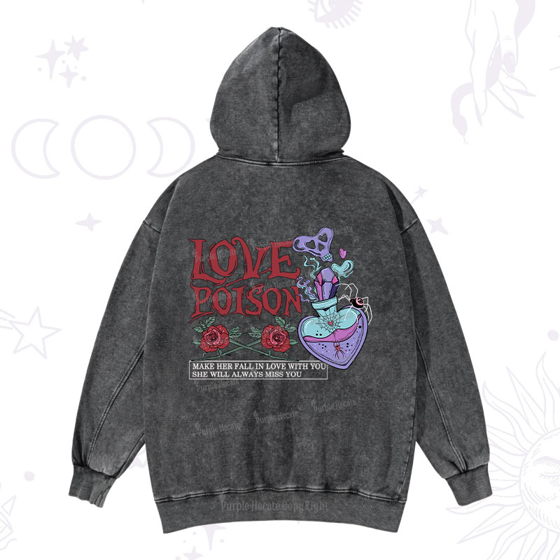 Purplehecate Love Poison Washed Hoodie