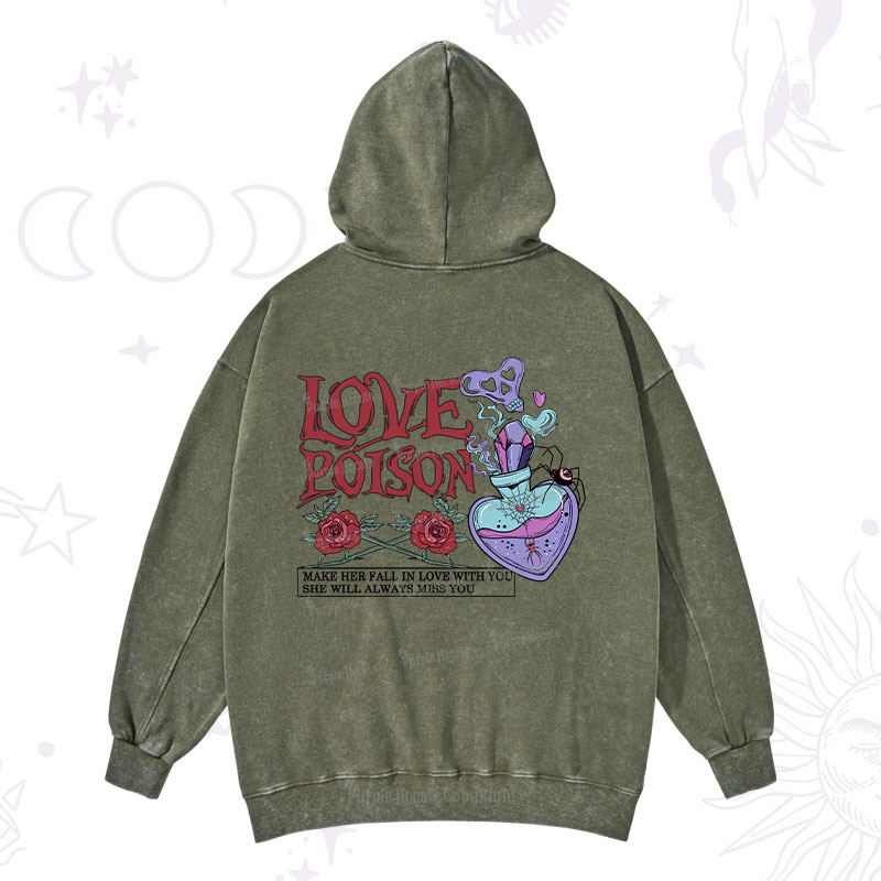 Purplehecate Love Poison Washed Hoodie