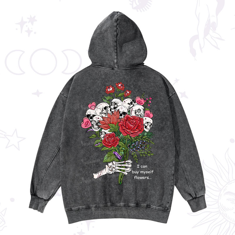 Purplehecate I Can Buy Myself Flowers Washed Hoodie