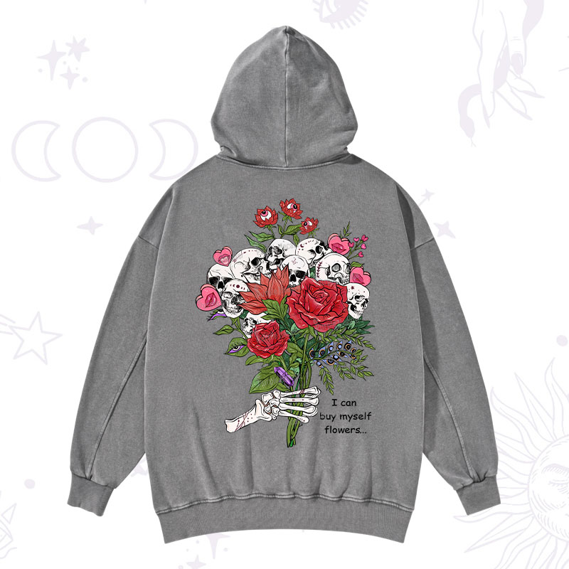 Purplehecate I Can Buy Myself Flowers Washed Hoodie